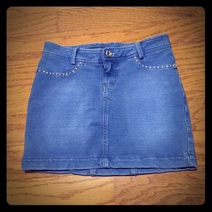 Embellished Denim Skirt